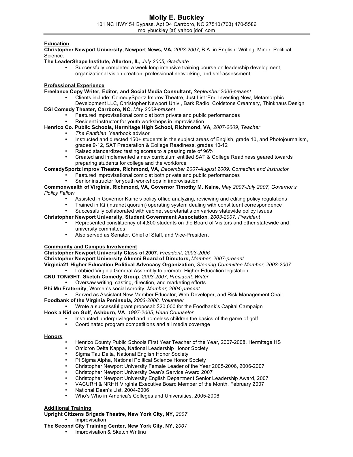 Molly_Resume still being molly