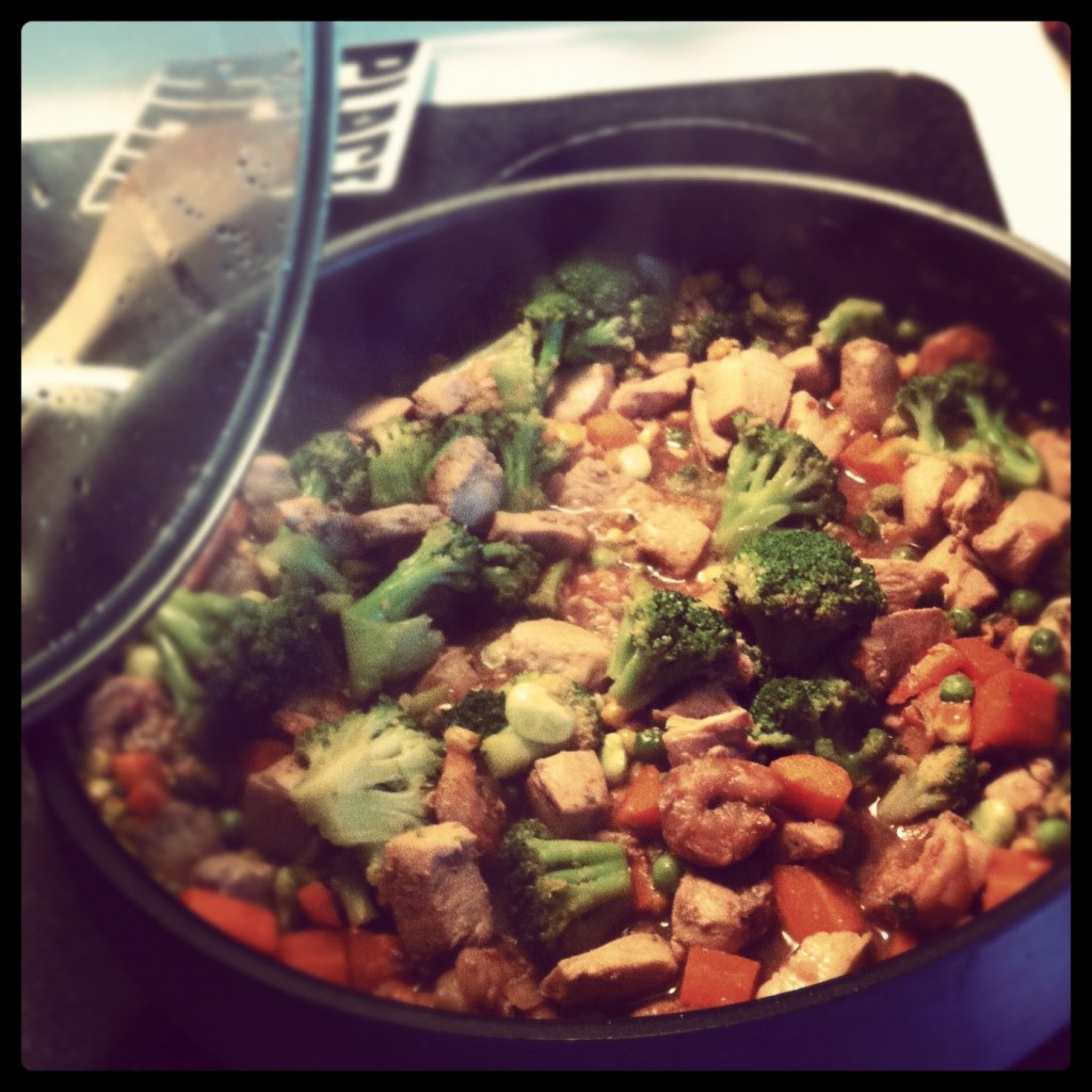 Easy Chicken and Shrimp Stir Fry by lifestyle blogger Still Being Molly