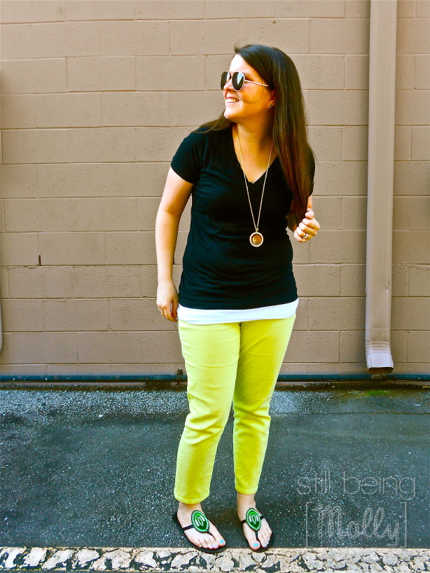 Lime Jeans, Black T-Shirt - North Carolina Fashion Blogger - still being [molly]