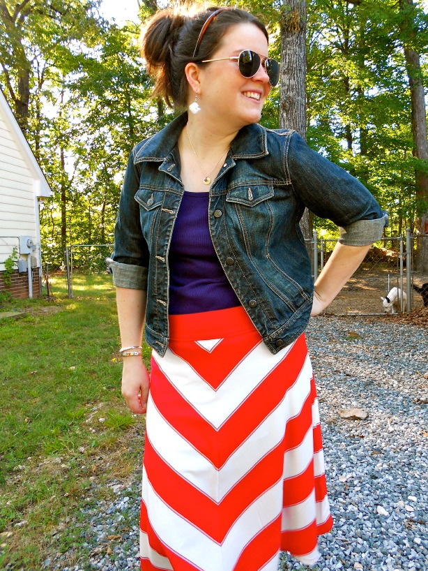 purple tank, chevron skirt - still being [molly] north carolina fashion blogger