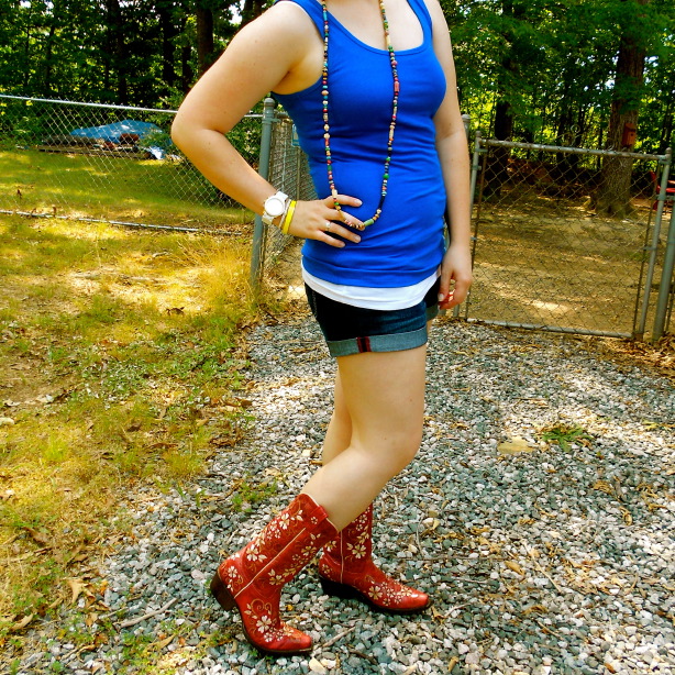 shyanne boots from boot barn, white, and blue - still being [molly] 