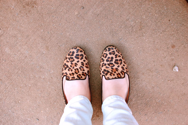 still being molly: mint jeans, leopard loafers