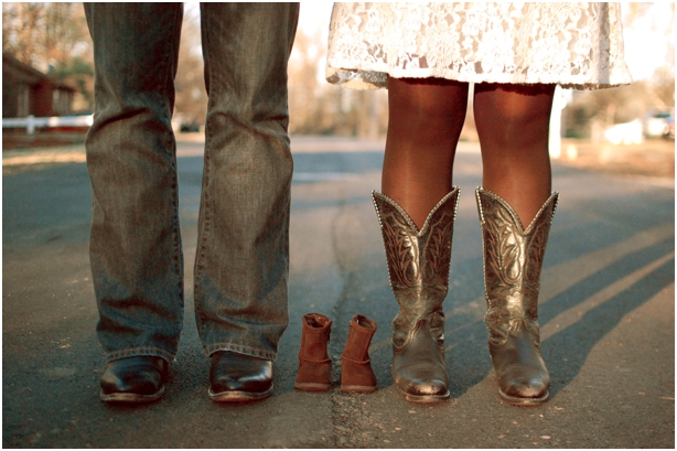 Cowboy boot baby announcement