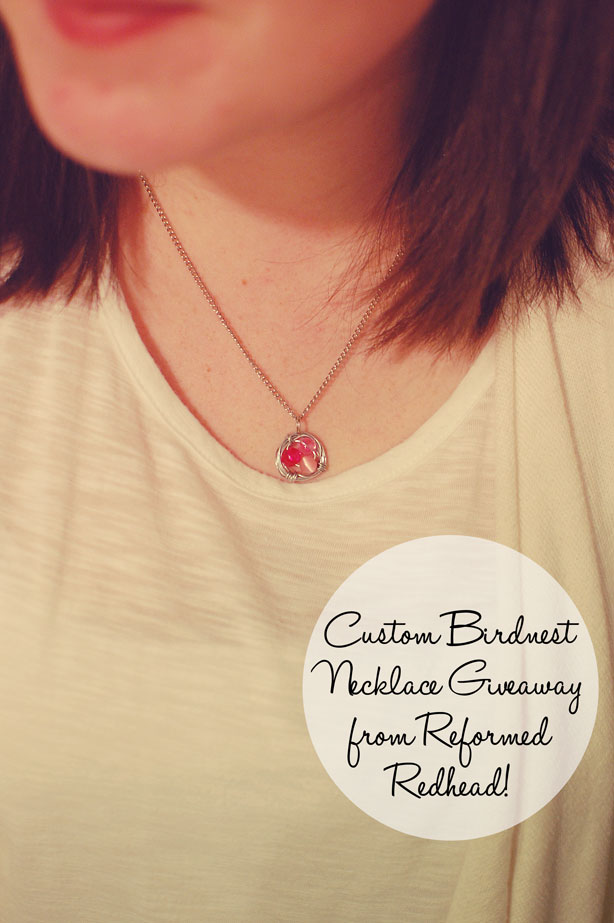 still being molly: customized birdnest necklace giveaway from Reformed Redhead