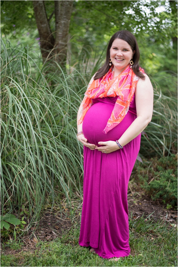 Maternity Style - Fuschia Maxi Dress and Summer Scarf - View More: http://emilychappellphotography.pass.us/stillmanshower