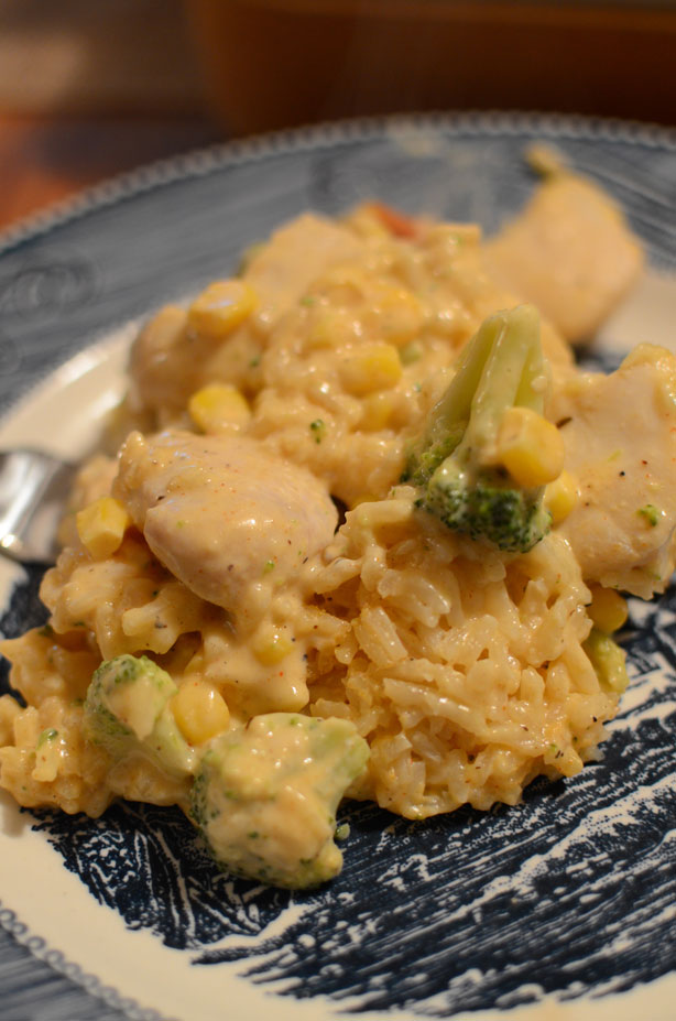 RECIPE: Cheesy Cajun Chicken, Broccoli, Corn and Rice Casserole 