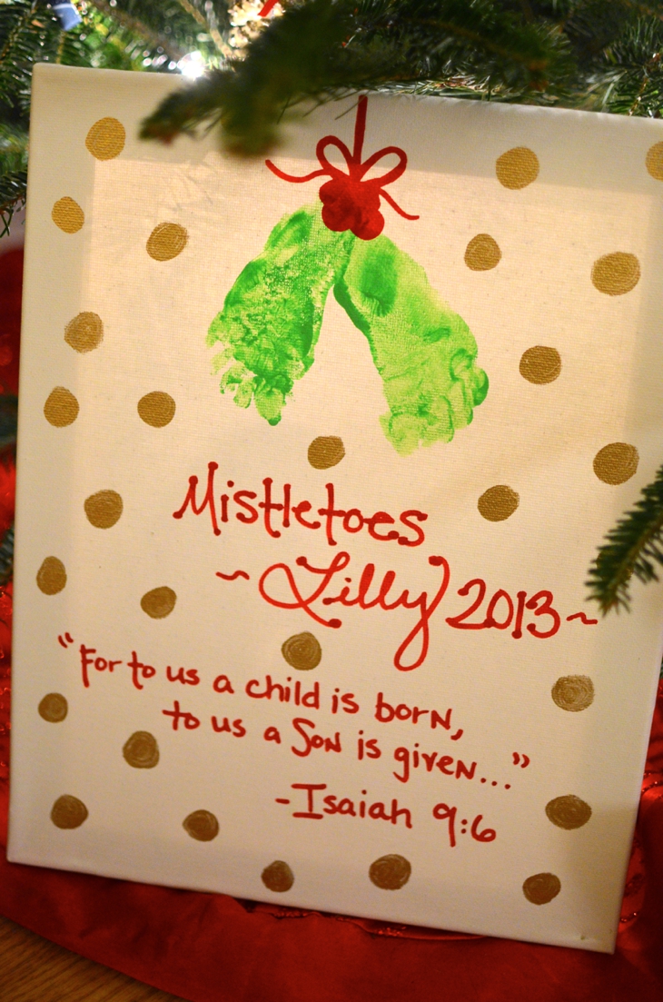 Easy DIY Mistletoes Baby Feet Christmas Craft