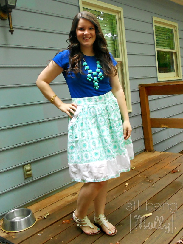 My Attempt at Fashion: Cobalt, Bubble Skirts + Bubble Necklaces!