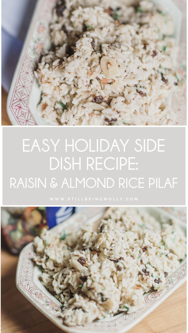 EASY HOLIDAY SIDE DISH RECIPE: Raisin & Almond Rice Pilaf